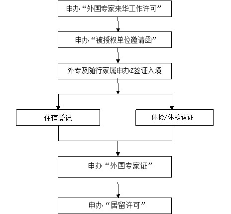 办理外教专家来华手续流程图